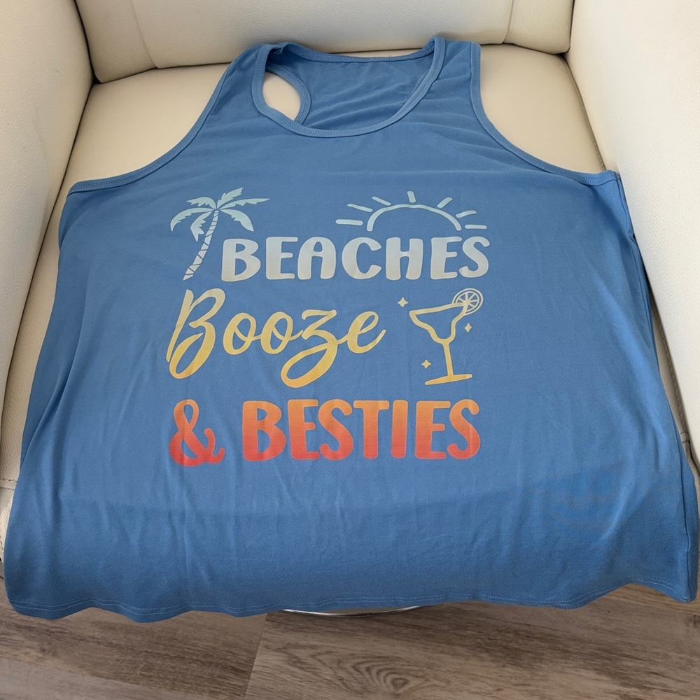 Blue Graphic Tank Top